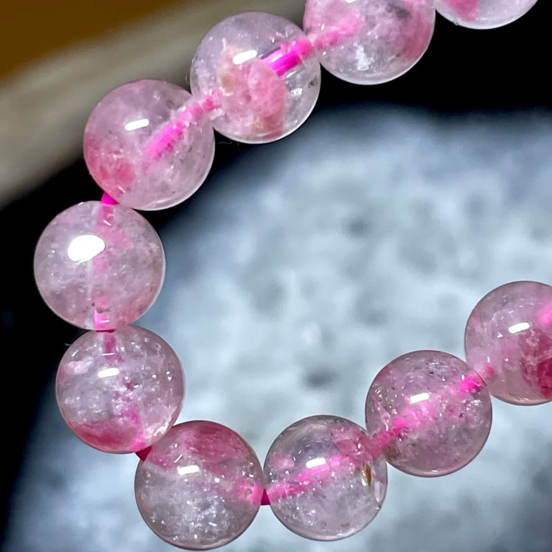 AA☆ロードナイトシリカ【薔薇輝石】ブレスレット◇天然石