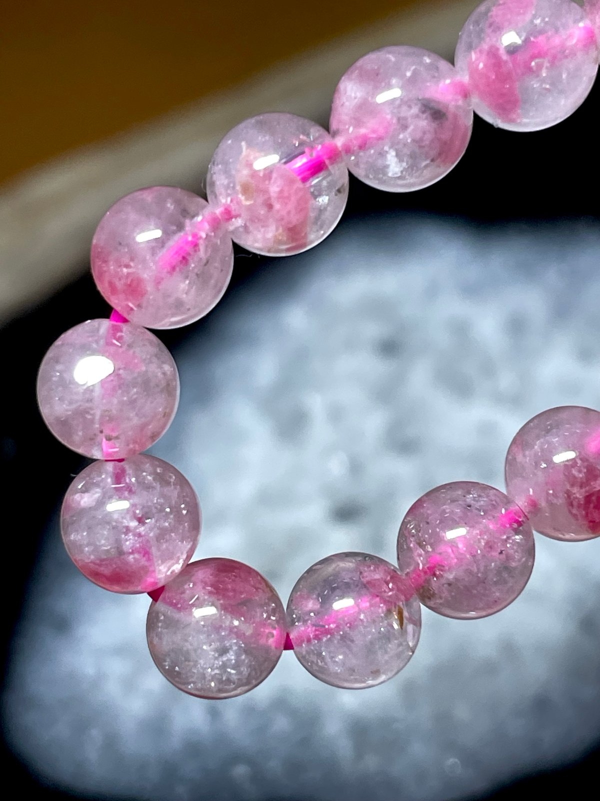 AA☆ロードナイトシリカ【薔薇輝石】ブレスレット◇天然石