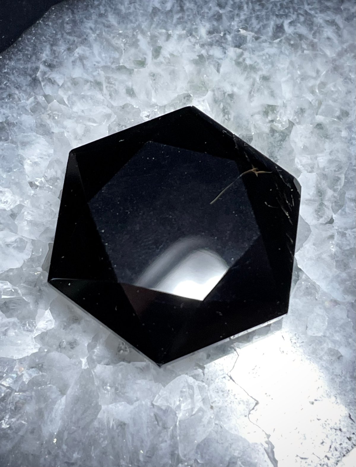 モリオン【黒水晶】六芒星◇ヘキサゴン型◇タンブル◇天然石