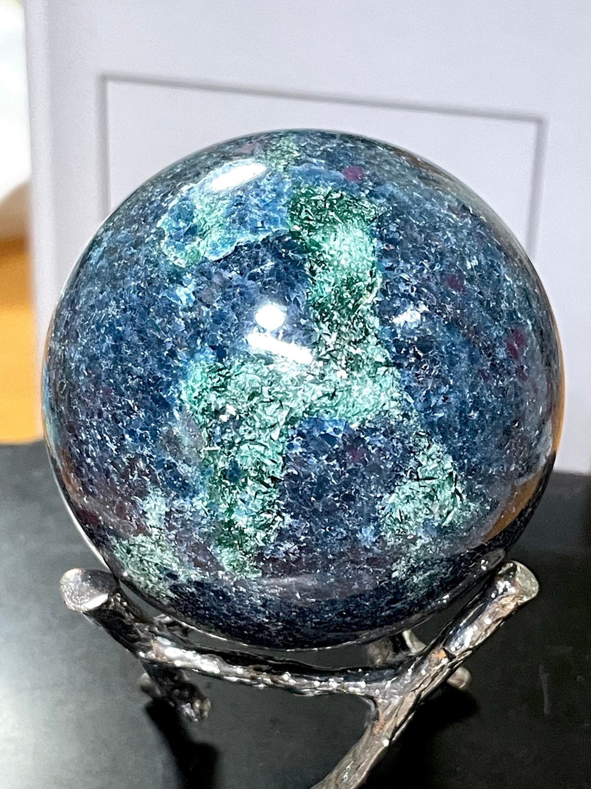 ルビーインカイヤナイト【フックサイト共生】丸玉○スフィア○天然石