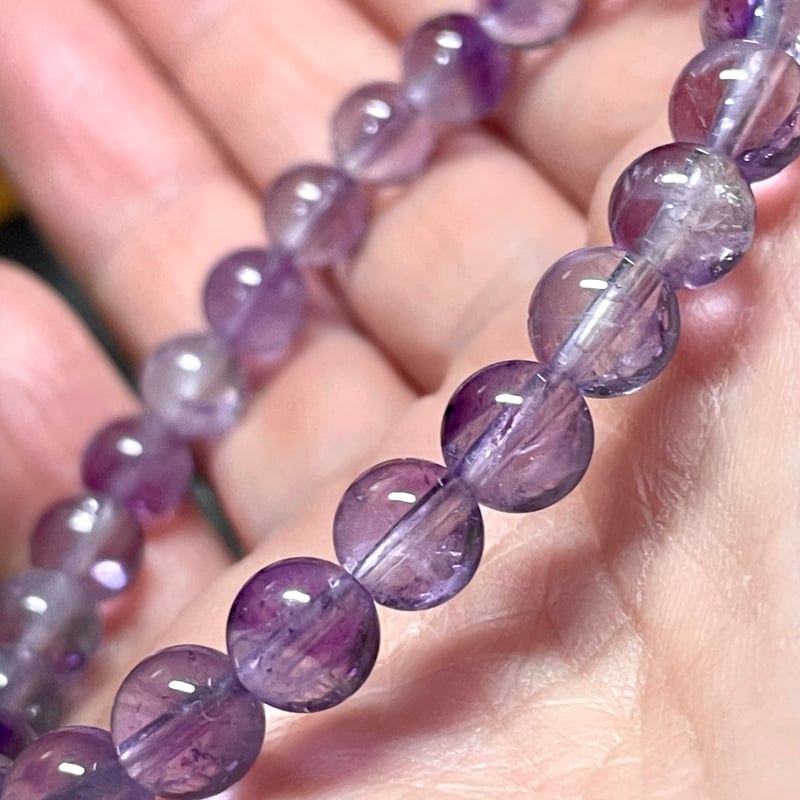 アメジスト エレスチャル【紫骸骨水晶】ブレスレット◇天然石