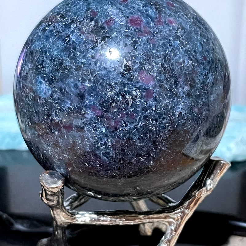 ルビーインカイヤナイト【フックサイト共生】丸玉○スフィア○天然石