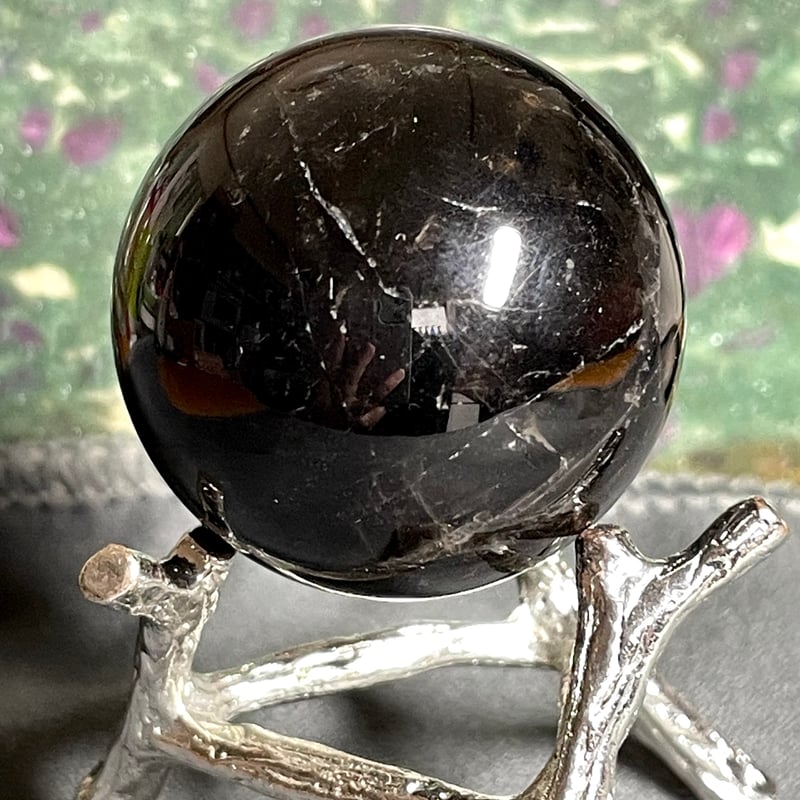 スター☆モリオン【星彩黒水晶】丸玉○スフィア◇天然石