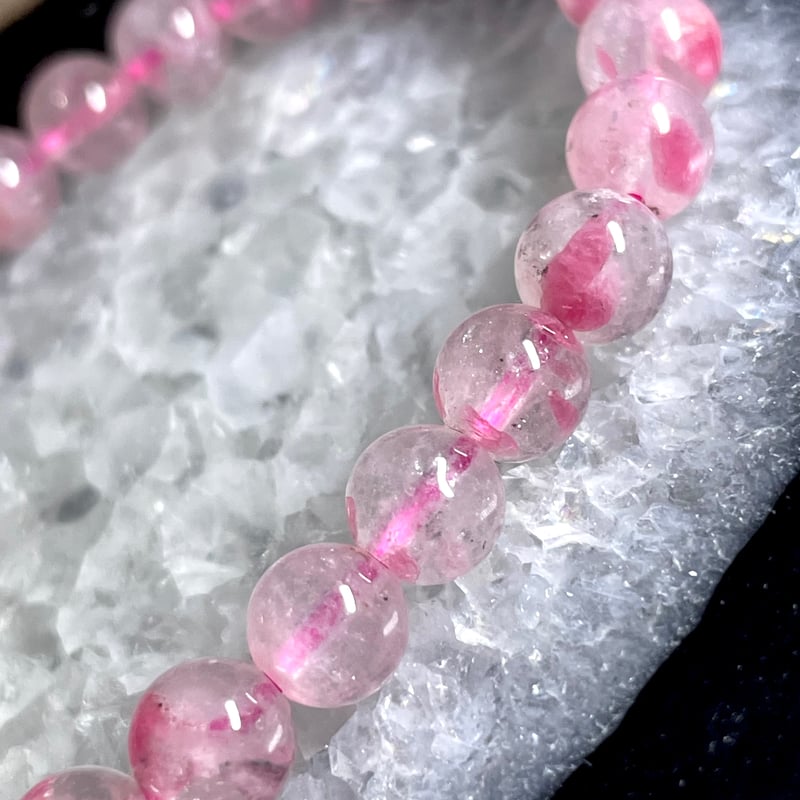 AA☆ロードナイトシリカ【薔薇輝石】ブレスレット◇天然石