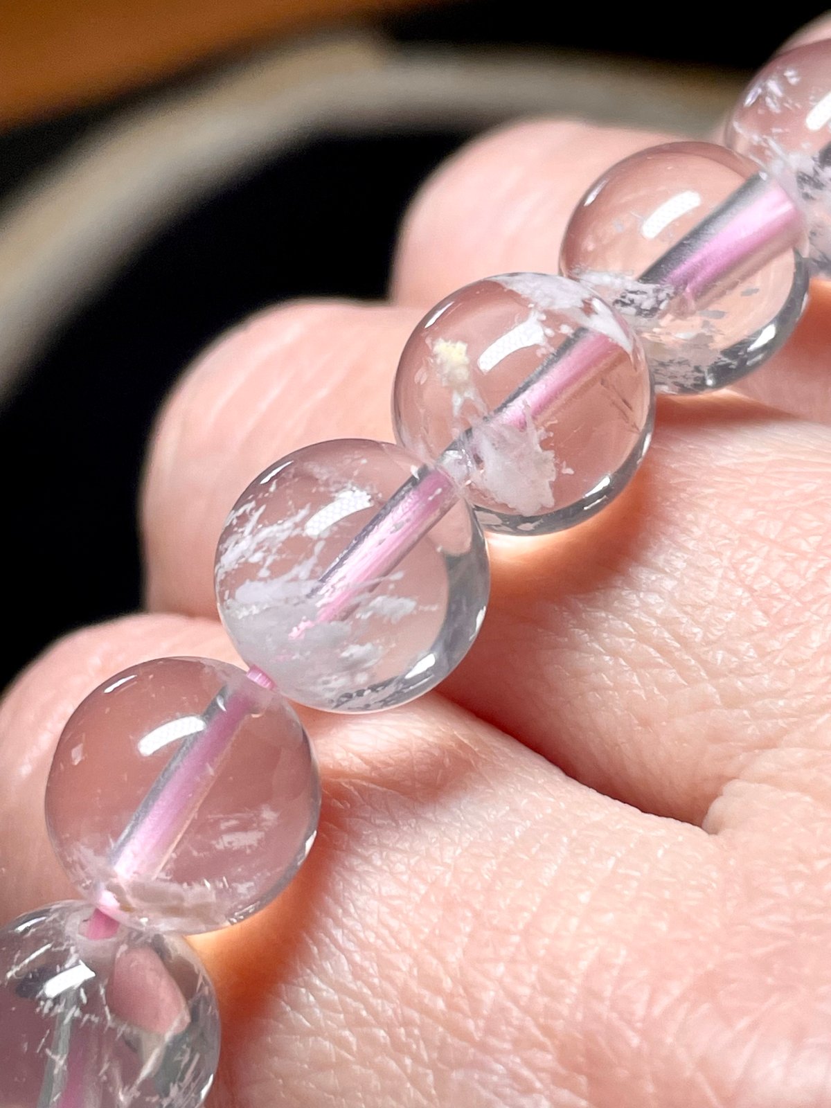 セリサイトイン ローズクォーツ】ブレスレット◇天然石