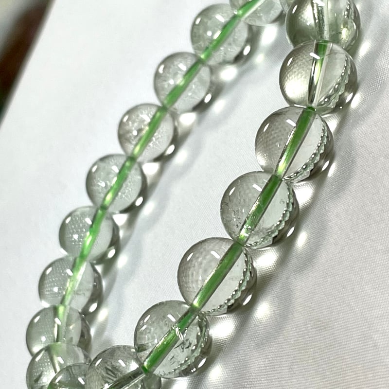 AAA☆グリーンアメジスト【プラシオライト】ブレスレット◇緑水晶