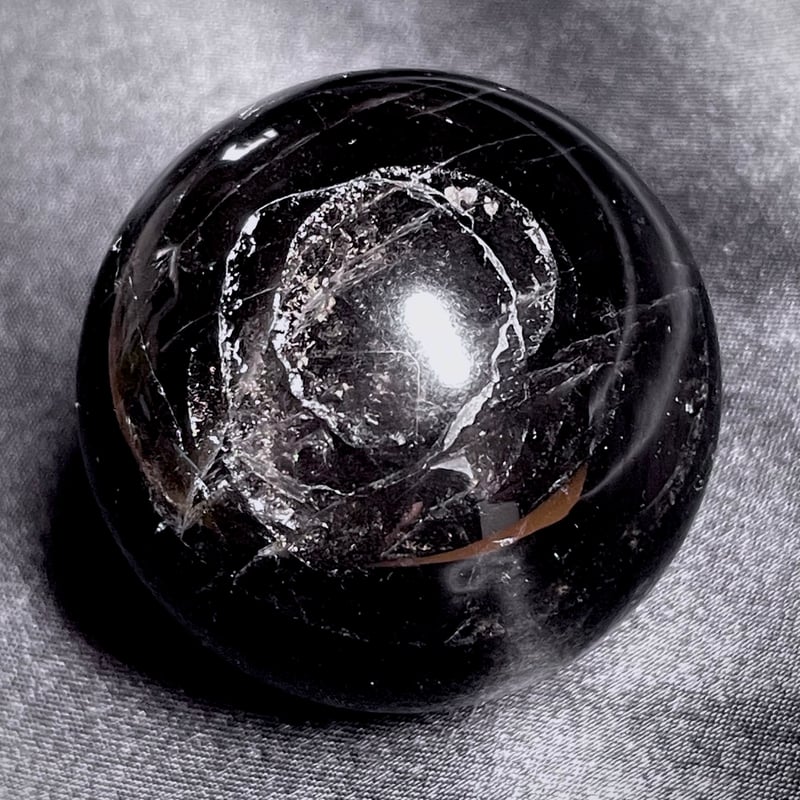 モリオン【黒水晶】丸玉○スフィア◇虹・アイリス◇天然石