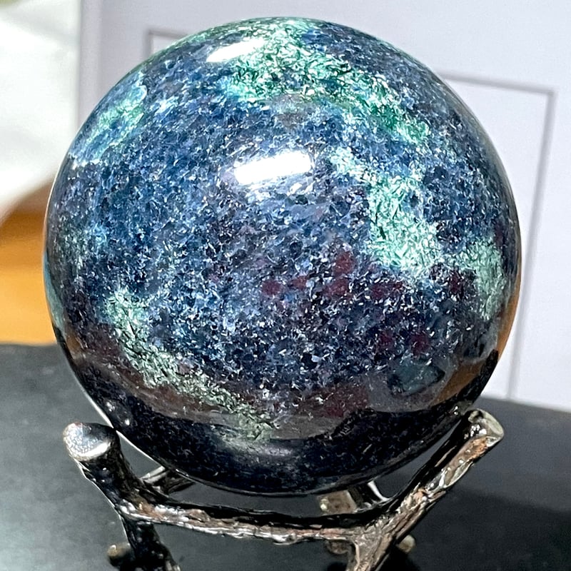 ルビーインカイヤナイト【フックサイト共生】丸玉○スフィア○天然石