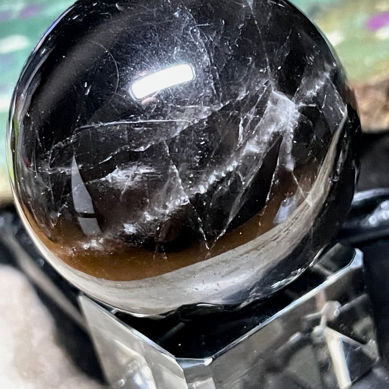 スター☆モリオン【星彩黒水晶】丸玉○スフィア◇天然石