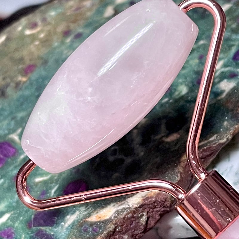 ローズクォーツ【紅石英】美顔ローラー◇マッサージローラー◇天然石