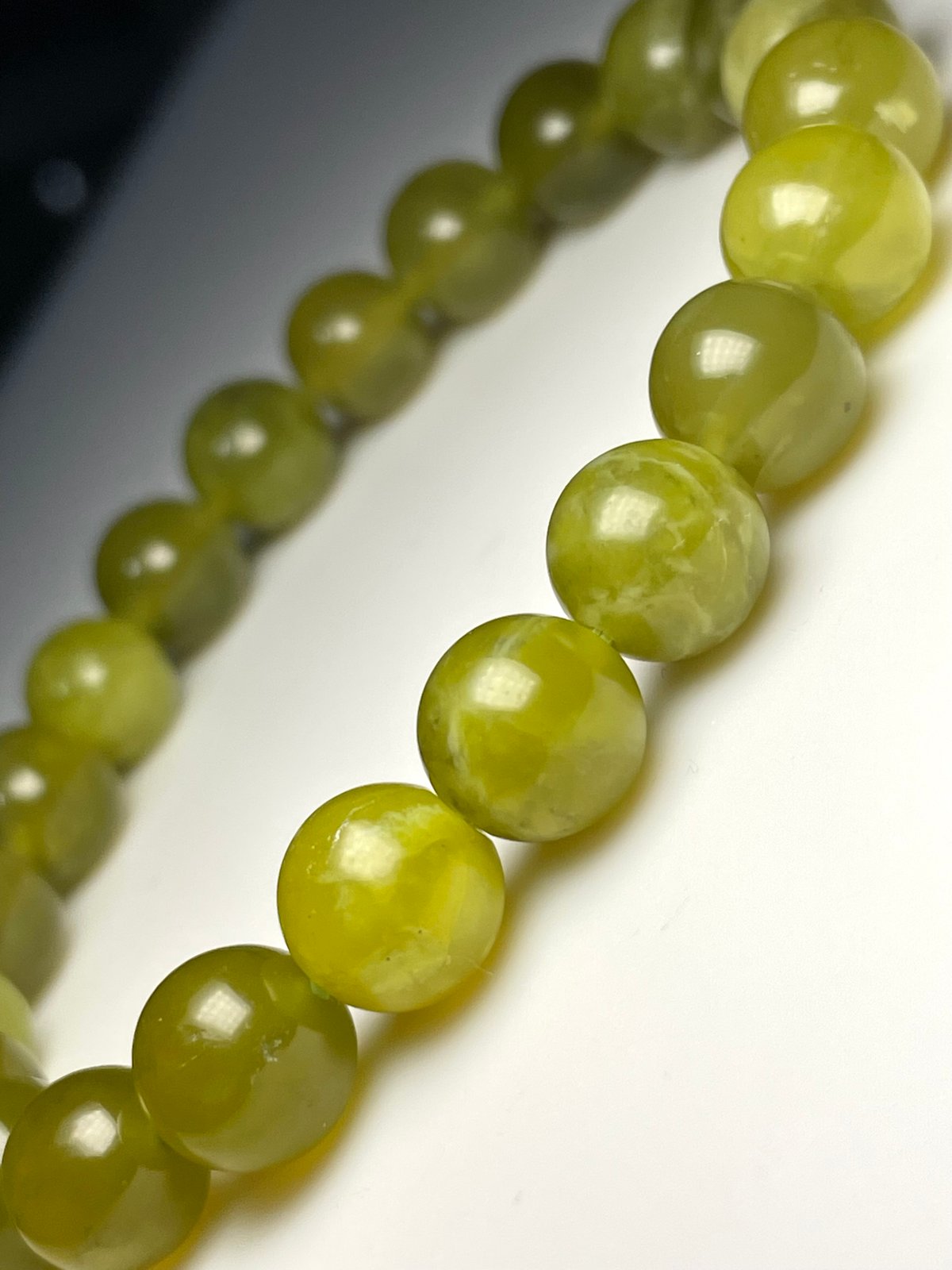 ♡巳年♡蛇紋石♡17ミリUP ふわふわ雪雲マスカットサーペンティン　ブレスレット ♡巳年♡蛇紋石♡17ミリUP ふわふわ雪雲マスカット