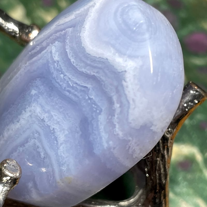 ブルーレースアゲート【空色縞瑪瑙】パーム◇天然石◇パワーストーン