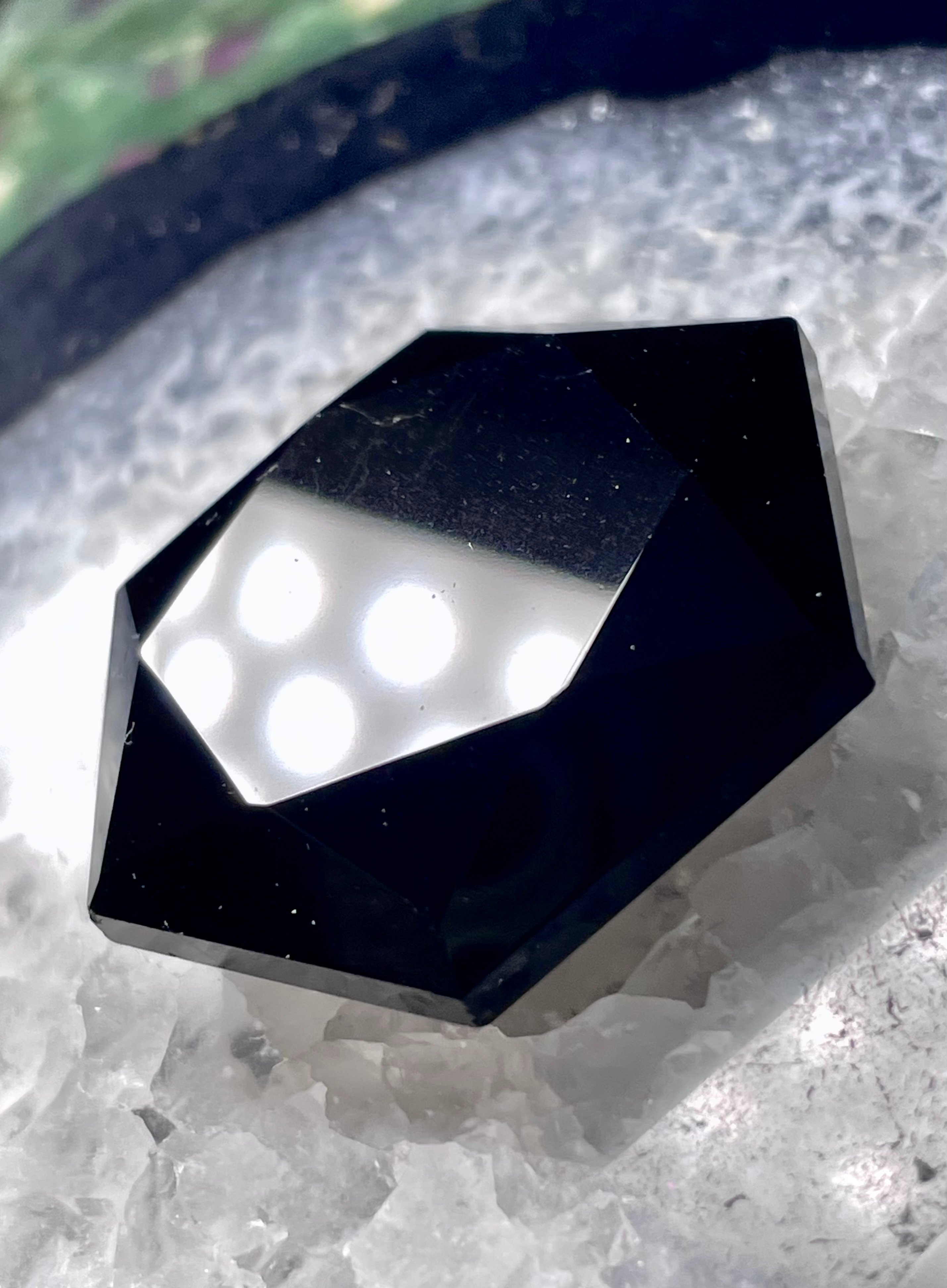 モリオン【黒水晶】六芒星◇ヘキサゴン型◇タンブル◇天然石