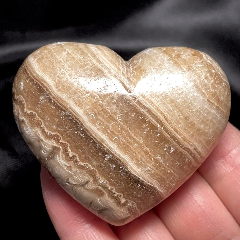 くるみ様　レア　高品質　アフガナイト　BIGハート　天然石 チョコレートカルサイト】ハート型◇パーム◇天然石◇パワーストーン