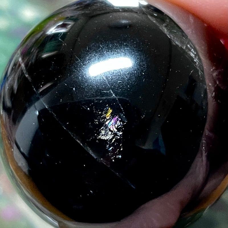 モリオン【黒水晶】丸玉○スフィア◇虹・アイリス◇天然石