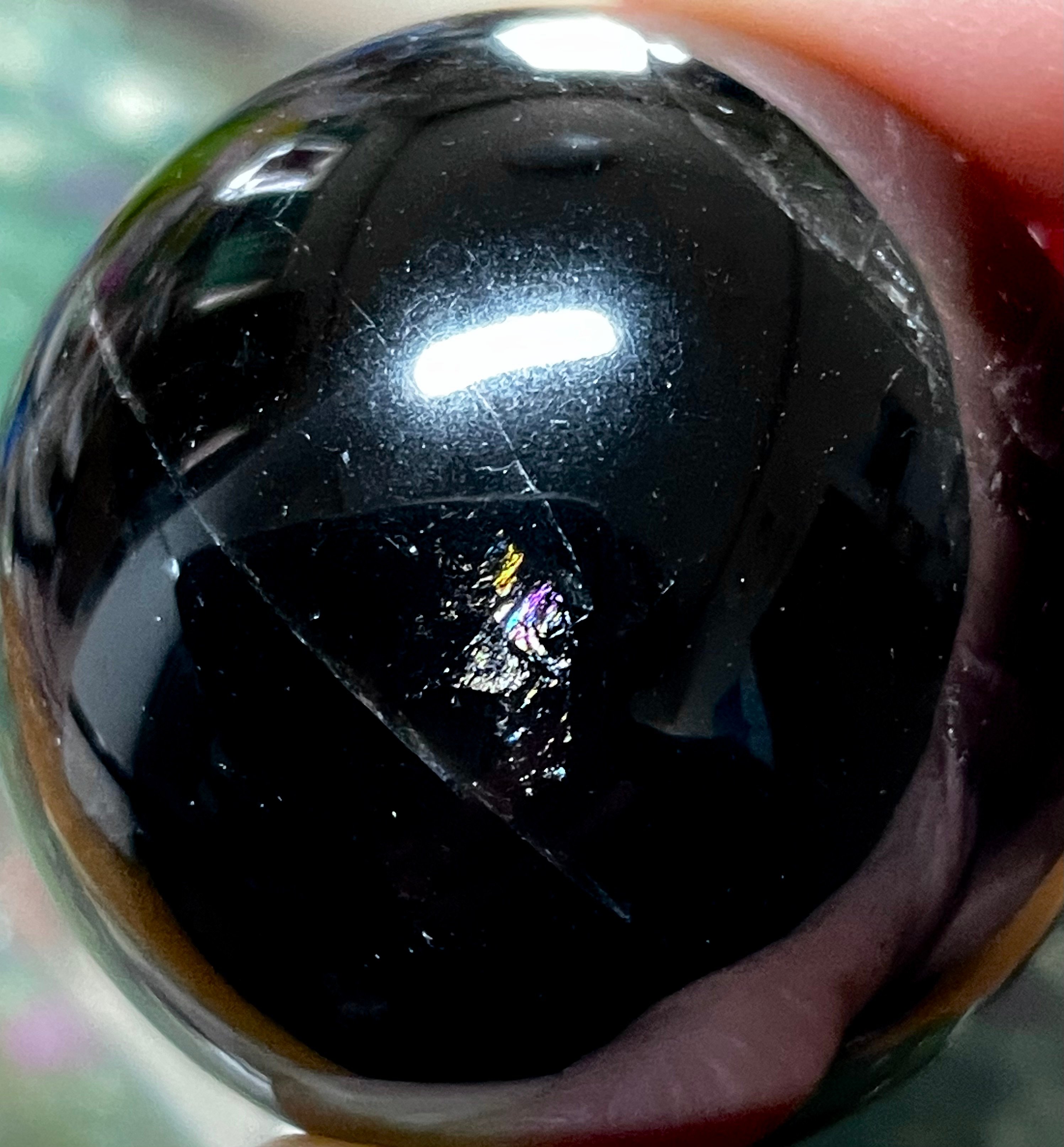 モリオン【黒水晶】丸玉○スフィア◇虹・アイリス◇天然石
