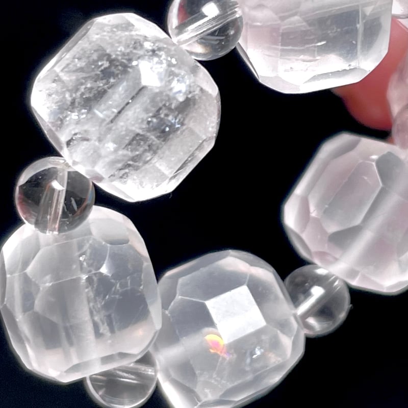 ピンクラダーキューブのブレスレット キューブブレスレット 5個 シルバー/ラベンダー | 北一硝子 まごころお