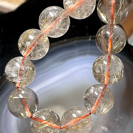 ゴールドルチルクォーツ【金針水晶】ブレスレット◆天然石◆パワーストーン