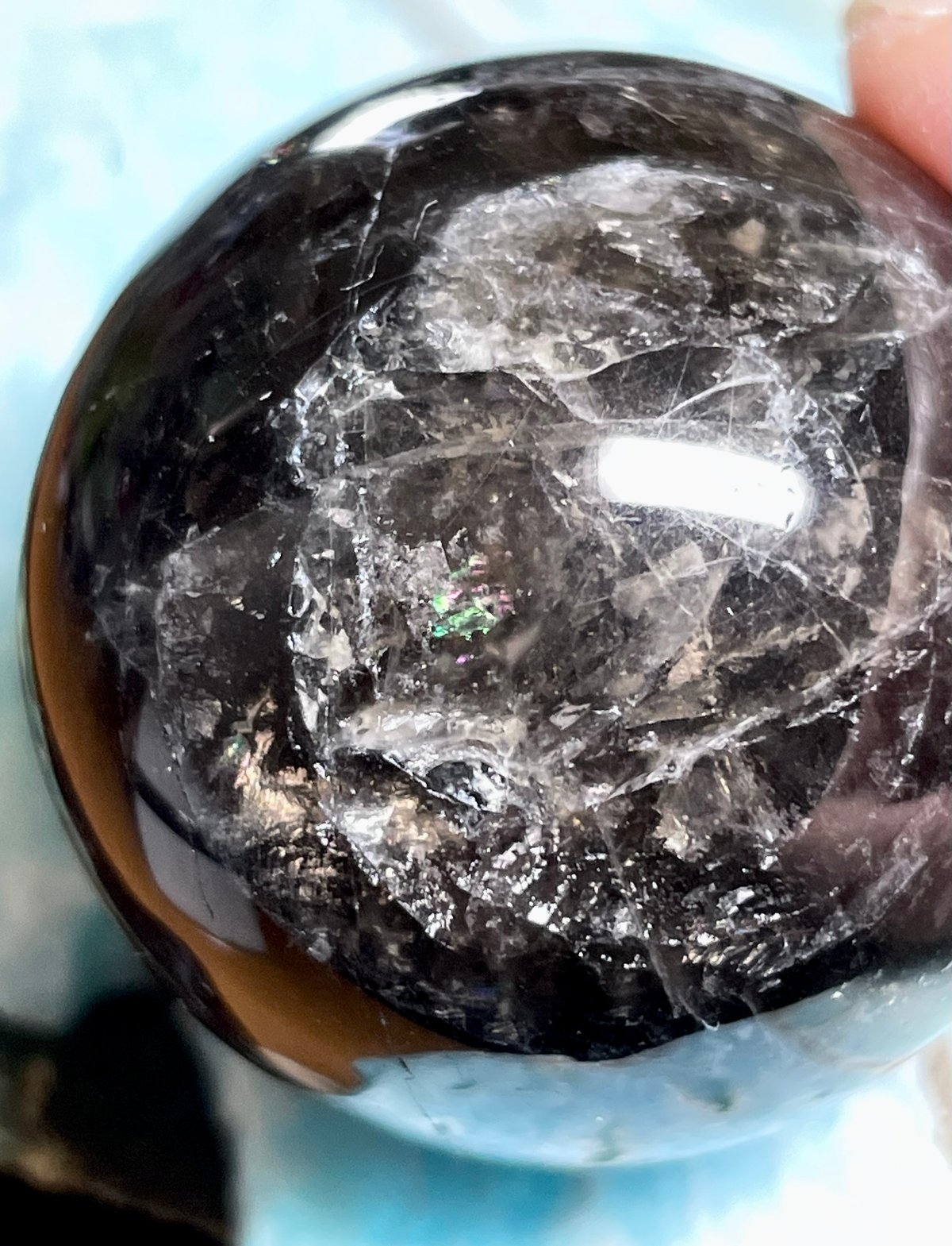 スター☆モリオン【星彩黒水晶】丸玉○スフィア◇天然石