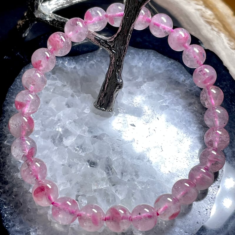 AA☆ロードナイトシリカ【薔薇輝石】ブレスレット◇天然石