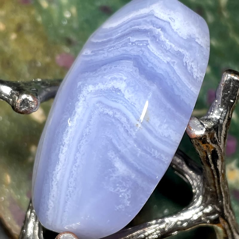 ブルーレースアゲート【空色縞瑪瑙】パーム◇天然石◇パワーストーン