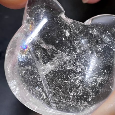 水晶【クリアクオーツ】猫顔◆オブジェ◆天然石◆パワーストーン