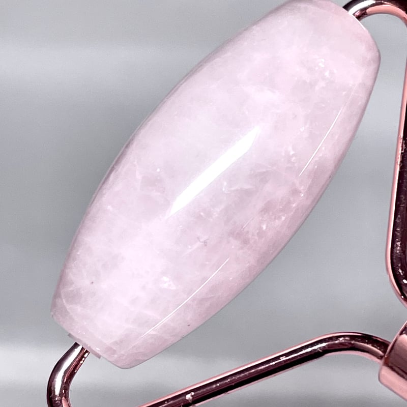 ローズクォーツ【紅石英】美顔ローラー◇マッサージローラー◇天然石