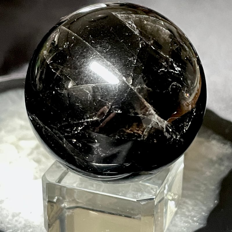 モリオン【黒水晶】丸玉○スフィア◇虹・アイリス◇天然石