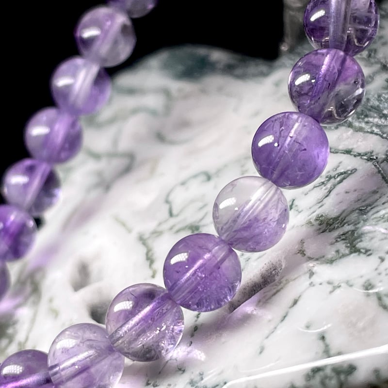 アメジスト エレスチャル【紫骸骨水晶】ブレスレット◇天然石