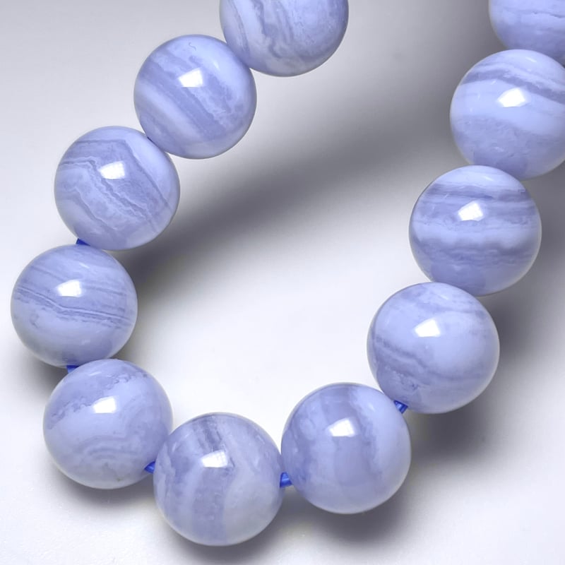 天然石　ブルーレースアゲート　蒼の響き　ブレスレット 高品質 ブルーレース アゲート ブレスレット 天然石