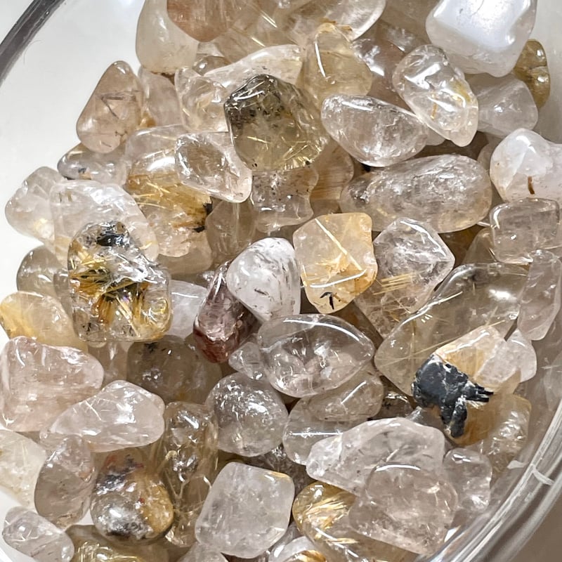ゴールドルチルクォーツ【金針水晶】さざれ◇100g◇天然石