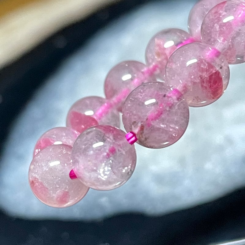 AA☆ロードナイトシリカ【薔薇輝石】ブレスレット◇天然石