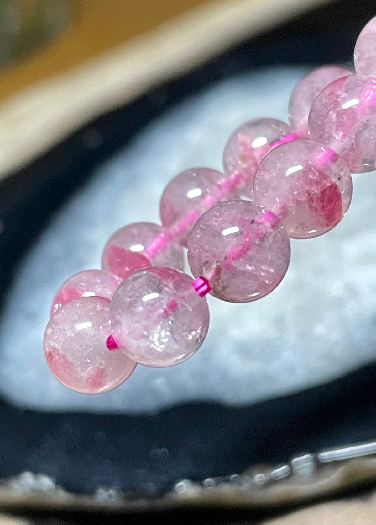 レア❢ブルーローズとロードナイトシリカの薔薇ブレス❥ AA☆ロードナイトシリカ【薔薇輝石】ブレスレット◇天然石