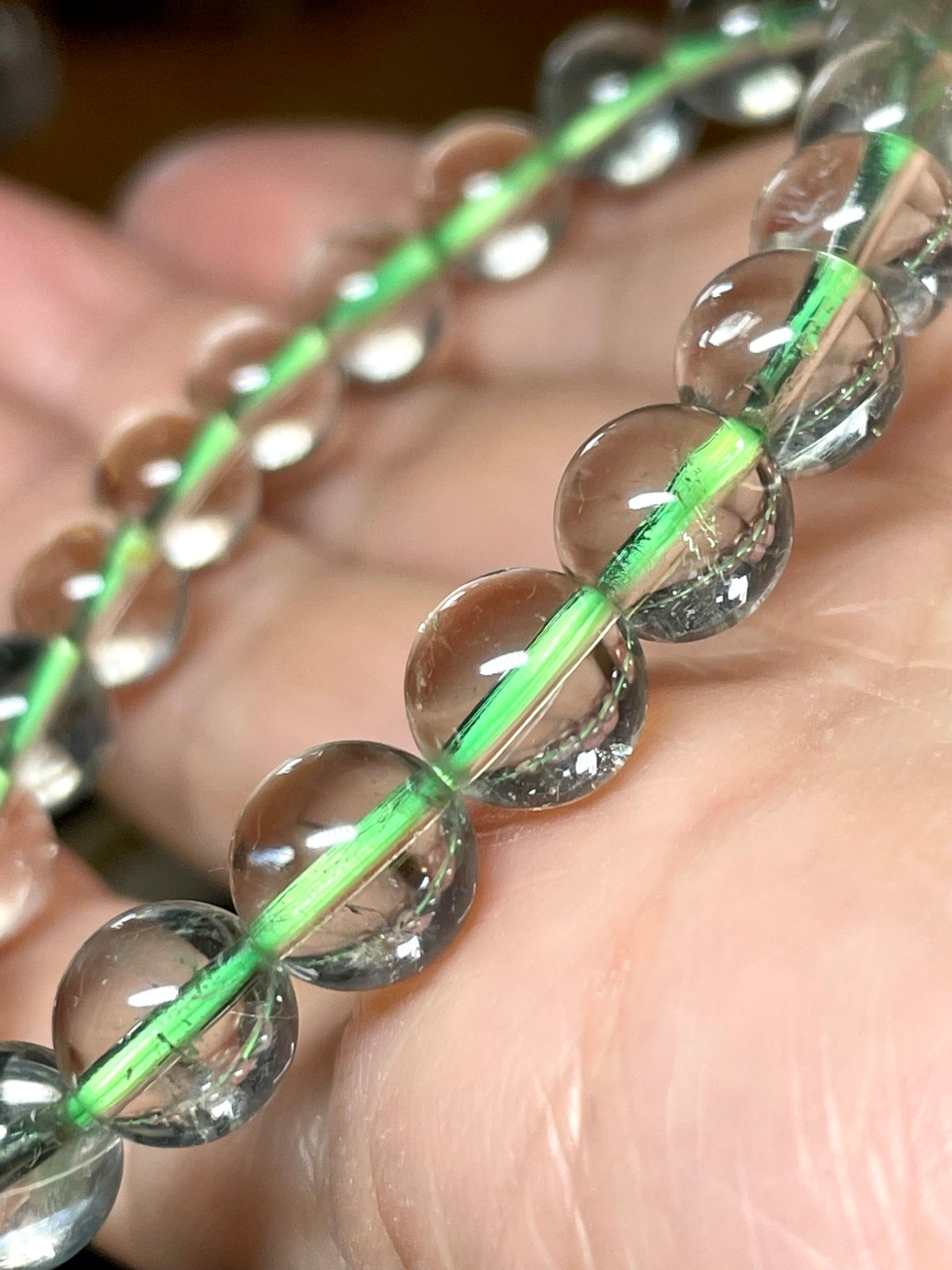 AAA☆グリーンアメジスト【プラシオライト】ブレスレット◇緑水晶