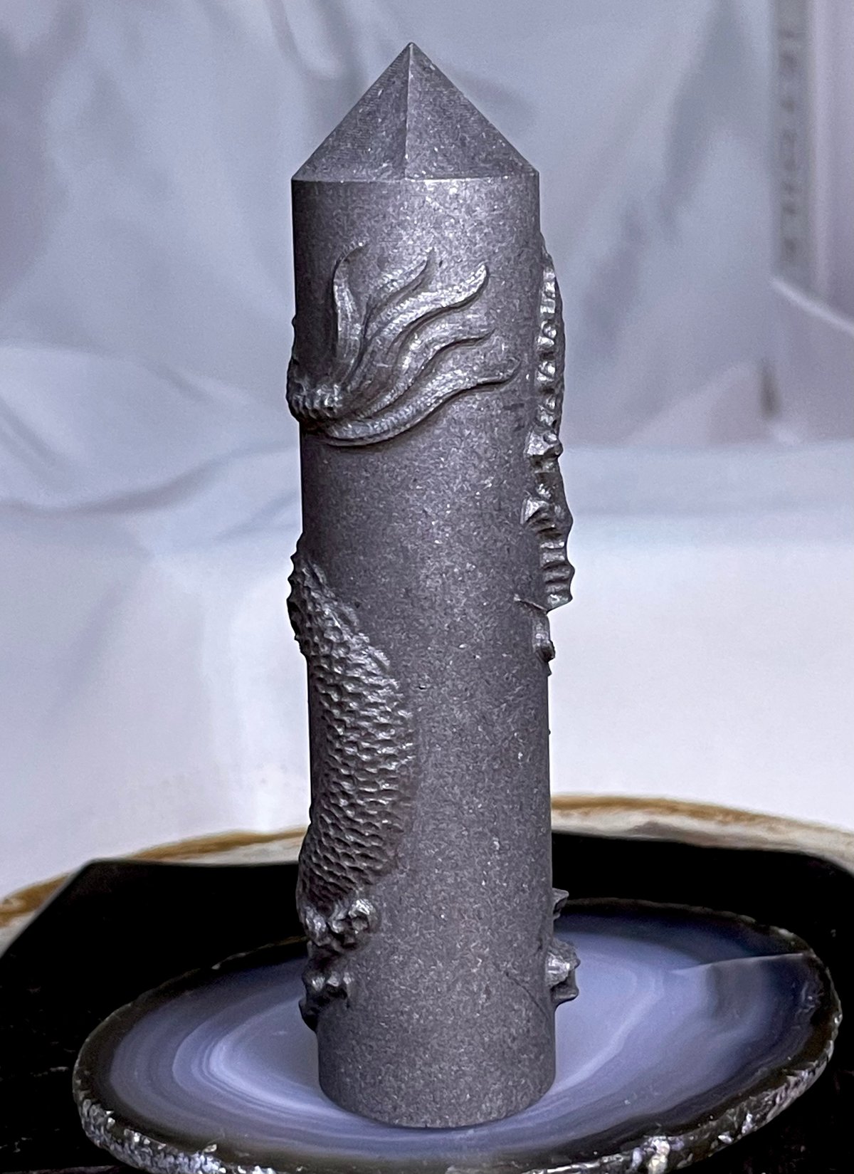 シュンガイト【龍彫り】タワー◇天然石◇パワーストーン