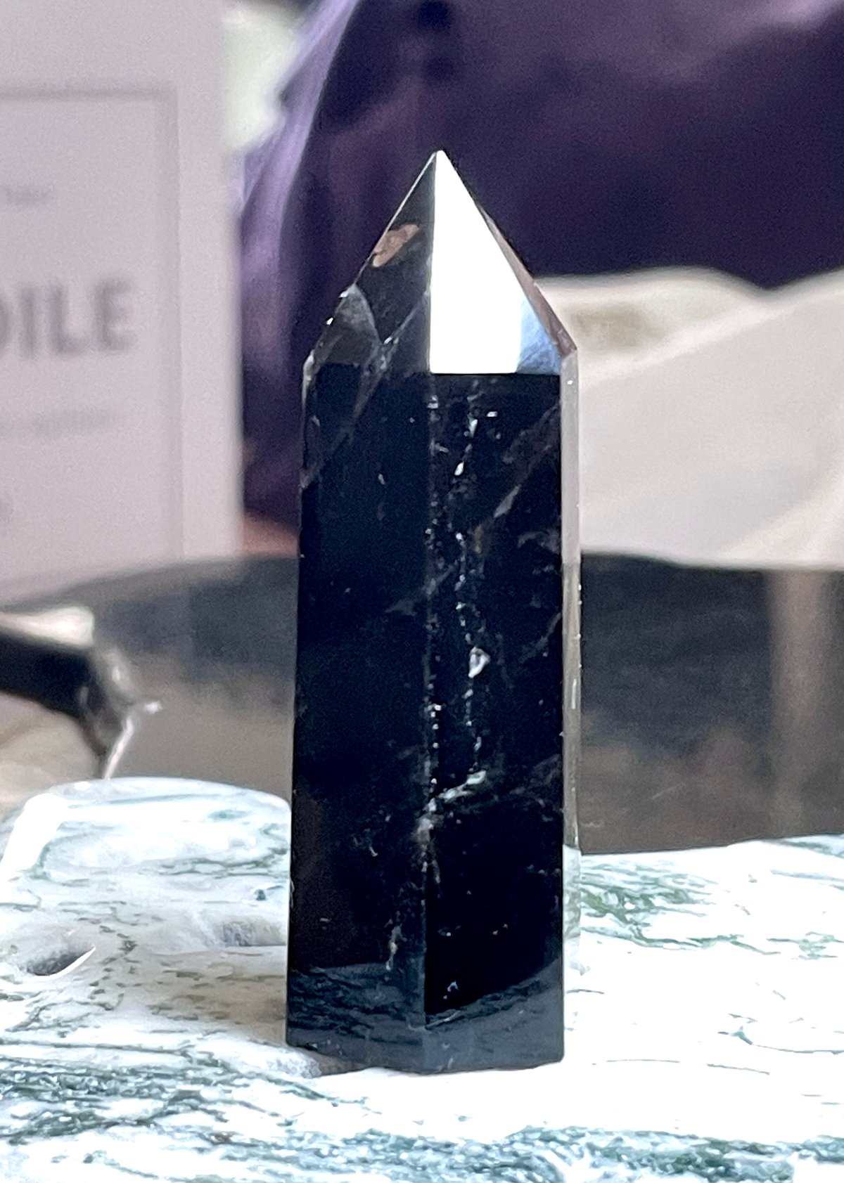 【 高品質 黒水晶 BIG モリオン 509g 美しい ポイント 六角柱 タワー モリオン【黒水晶】タワー◇六角柱◇ポイント◇天然石◇パワーストーン