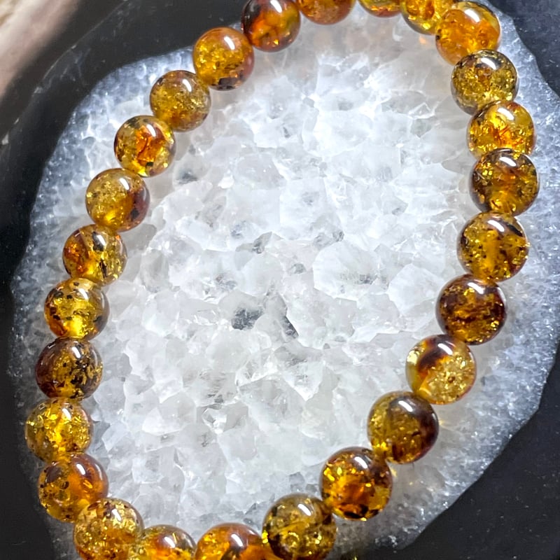 スパーリングメープルハニー◇アンバー【天然琥珀】ブレスレット◇7.3