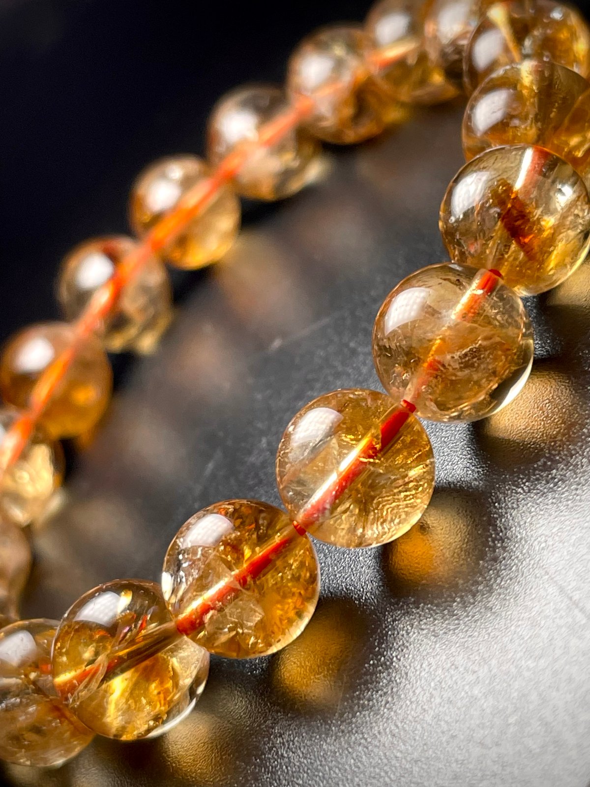 0815131 天然シトリンファントム虹入りブレスレット