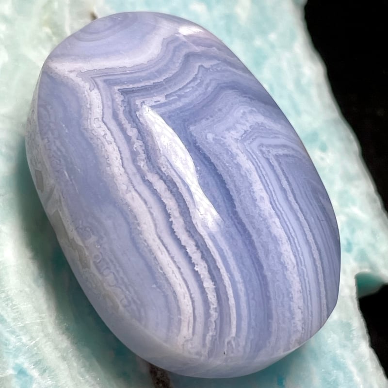 ★数量限定★高品質♢お買い得【ブルーレースアゲート『空色縞瑪瑙』タンブル連】❤️ ☆数量限定☆高品質♢お買い得【ブルーレースアゲート『空色縞瑪瑙