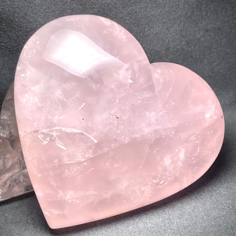 ☆特選一連☆愛の石♡【ローズクォーツ『紅石英』ハート型♡14mm