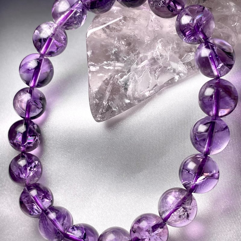 ラベンダー アメジスト【紫水晶】ブレスレット◇アイリスクォーツ