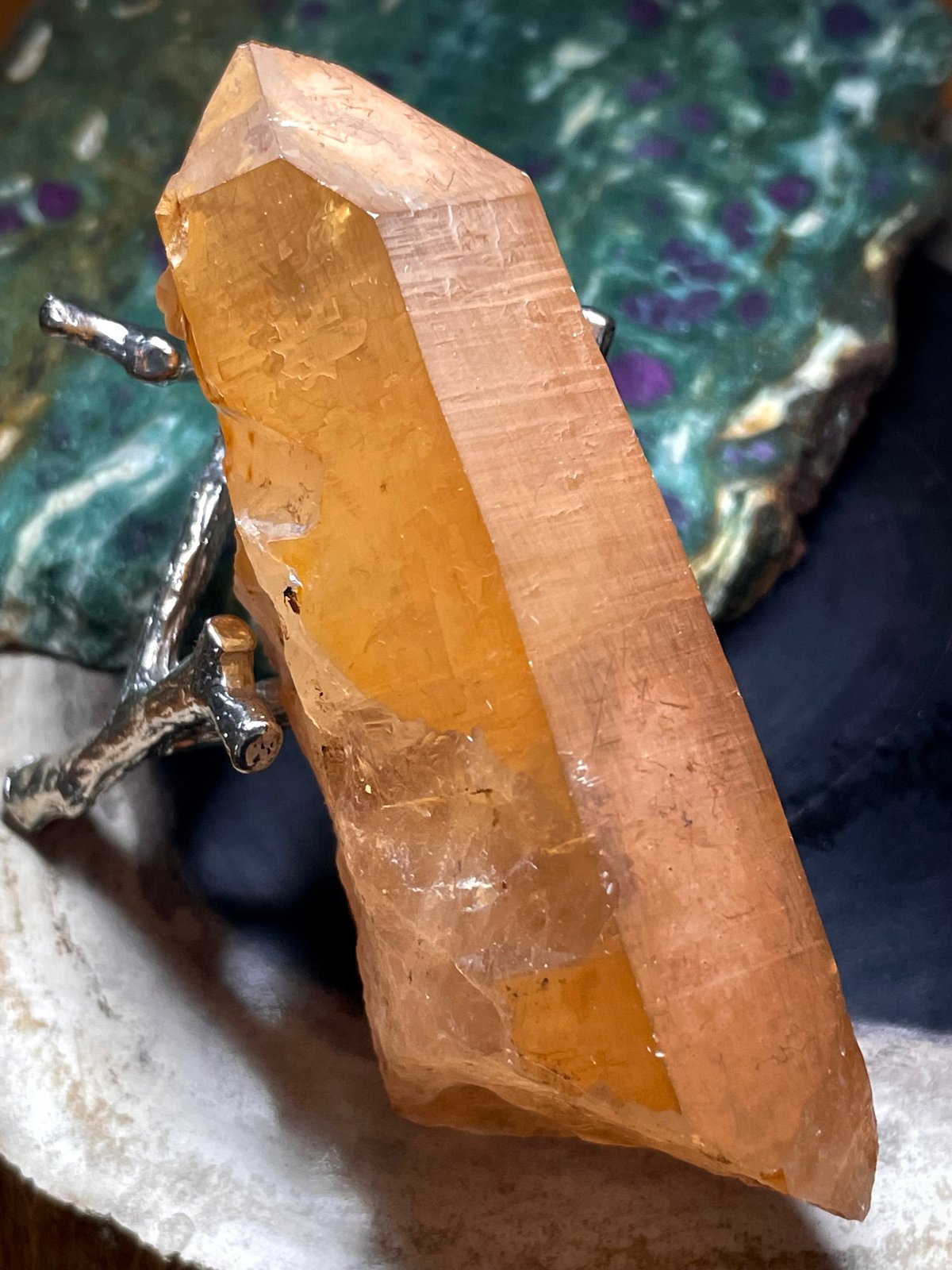 タンジェリンクォーツ【蜜柑水晶】クラスター☆疲労回復☆天然石