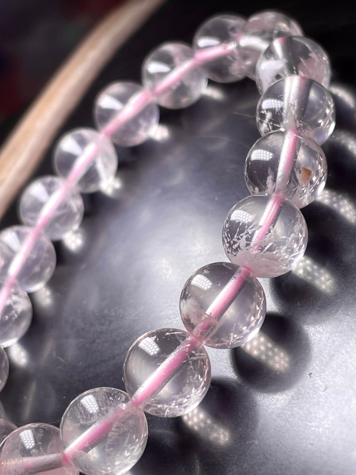 セリサイトイン ローズクォーツ】ブレスレット◇天然石