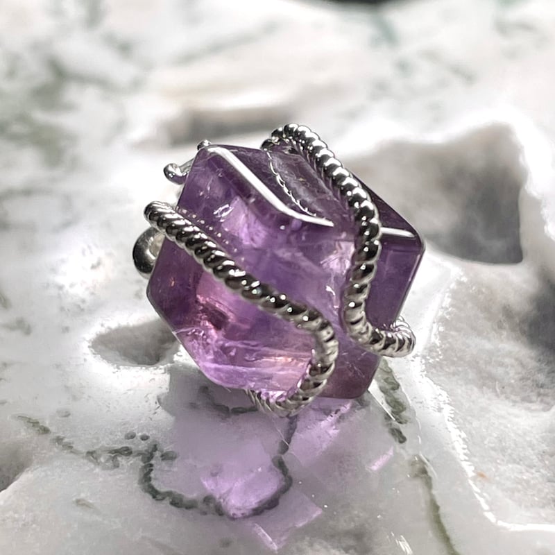 アメジスト【紫水晶】ペンダントトップ◇スクエア型◇天然石