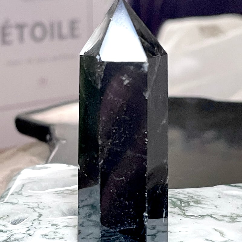 モリオン【黒水晶】タワー◇六角柱◇ポイント◇天然石◇パワーストーン