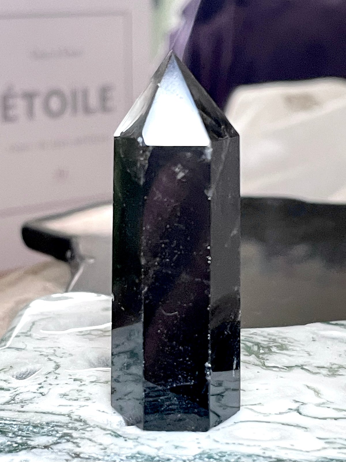 モリオン【黒水晶】タワー◇六角柱◇ポイント◇天然石◇パワーストーン