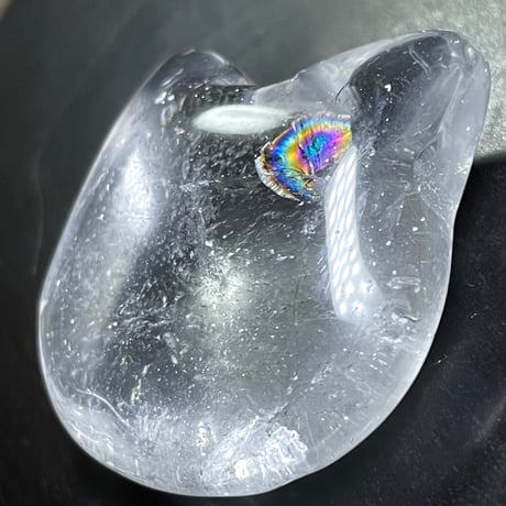 水晶【クリアクオーツ】猫顔◆オブジェ◆天然石◆パワーストーン