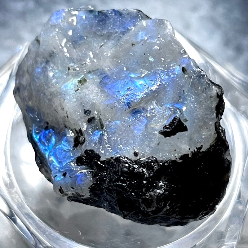 天然石　ブルーグレイ　大きめな　パワーストーン ブルームーンストーン【原石】天然石◇パワーストーン