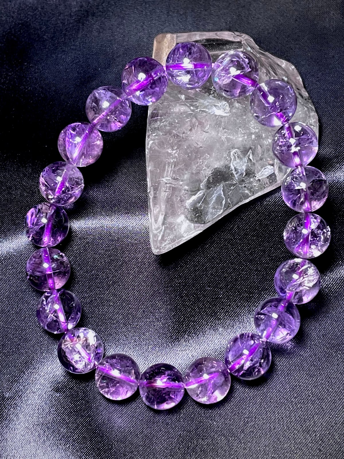 ラベンダー アメジスト【紫水晶】ブレスレット◇アイリスクォーツ