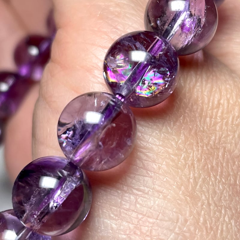 ラベンダー アメジスト【紫水晶】ブレスレット◇アイリスクォーツ